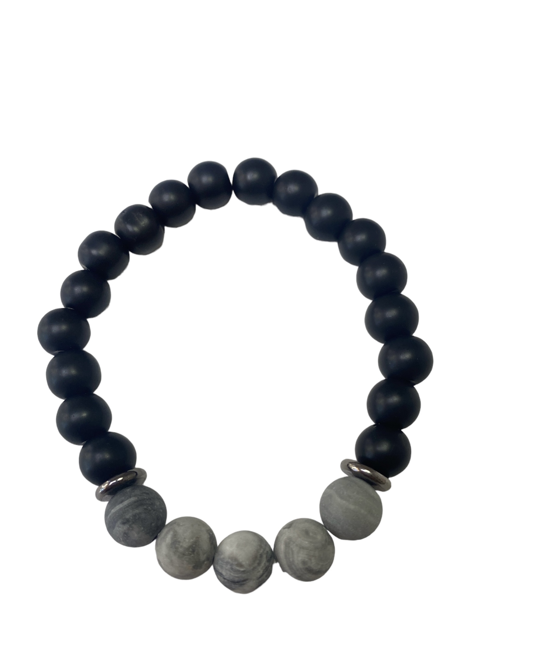 Matte Black and Grey Bracelet