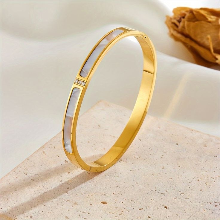 White Shell Bangle