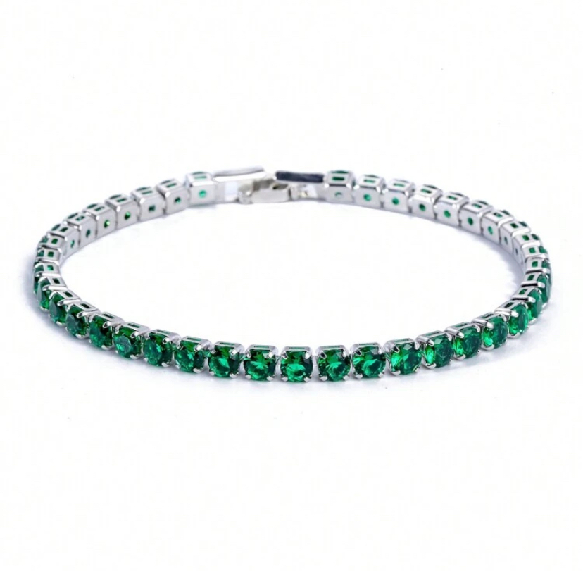 Green Tennis Bracelet