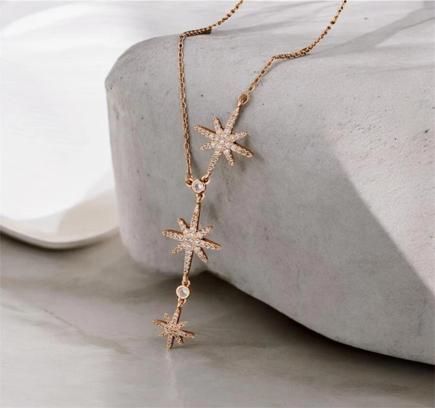 Rose Gold Starbust Necklace