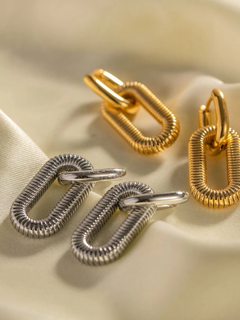 Textured Link Earrings
