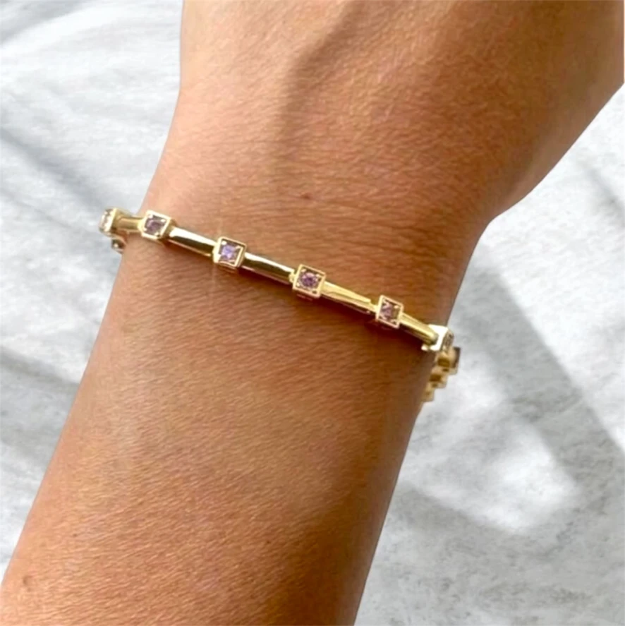 Amethyst Gold Bangle