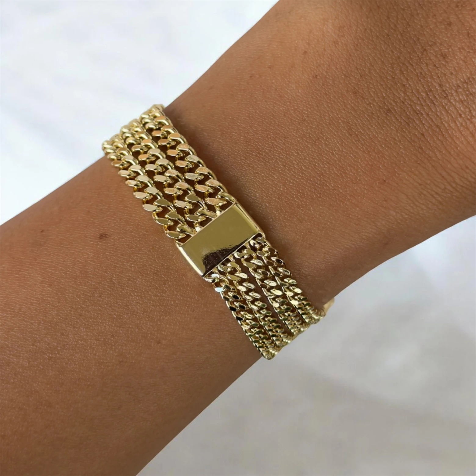 Layered Curb Bracelet