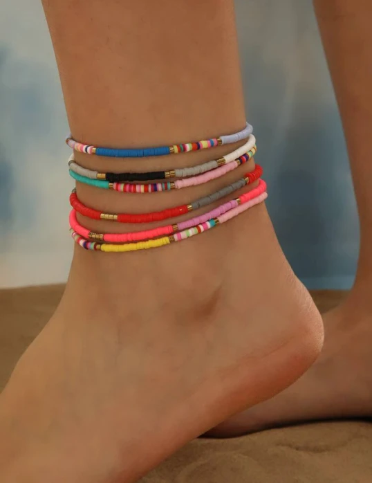 Rainbow Rhythm Anklets